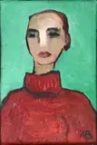 Portrait 1 by Amanda Blokker, oil on canvas mounted on board, sold Mar 2026