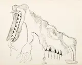 Surrealist Creature Composition by Nahum Tschacbasov, Ink on Paper, sold Apr 2025