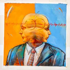 Abstract Figural Composition by Michael Paraskevas, Acrylic on Illustration Board, sold Apr 2025