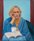 Portrait of Pensive Lady by Penny Purpura, Oil on Canvas, sold Apr 2025