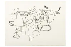 Abstract Composition by Harold Cohen, 1983, Screenprint on Paper, sold Apr 2025