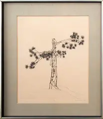 Pine by Beth Van Hoesen, 1964, Etching, sold Apr 2025