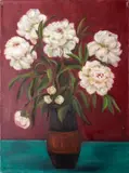 Floral Still Life Scene by Penny Purpura, Oil on Canvas, sold Apr 2025