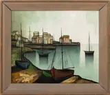 Costa con Veleros" [Coast with Sailboats] by Ariel Ben-Dor, Oil on Canvas, sold May 2025