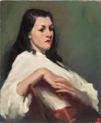 Seated Female Figure by Philip Schumaker, Oil on Canvas, sold May 2025