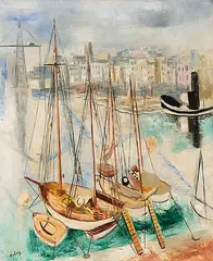 Port de Marseille by Moïse Kisling, oil on panel, sold Sep 2015