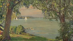 Am Starnberger See by Edward Cucuel, oil on canvas, sold Sep 2015