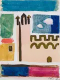 Komposition by Charles Hindenlang, gouache, offered Sep 2015