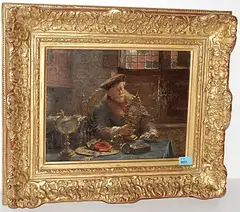 Der Kunstsammler by Max Gaisser, oil on panel, sold Sep 2015