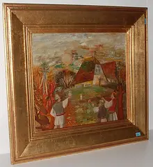 Oratie de nunta by Dimitrie Gavrilean, 1983, oil on canvas, offered Sep 2015