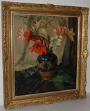 Stilleben mit Lilien by Hendrik Pieter Groen, oil on canvas, sold Sep 2015