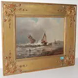 Die Ankunft der Fischerboote by Holland, 19.Jh., oil on canvas, sold Sep 2015