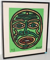 Kopf by Robert Combas, 1993, color screenprint, sold Sep 2015