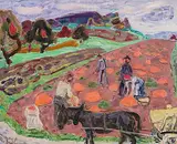 Rübenernte", um 1950 by Eduard Gubler, oil on canvas, sold Sep 2015