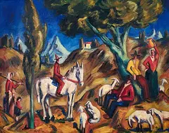 Erinnerung an Italien", 1932 by Heinrich Herzig, oil on canvas, sold Sep 2015