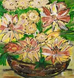 Blumen im Korb by Walter Arnold Steffen, mixed media, sold Sep 2015