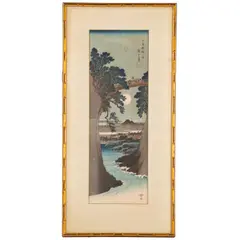 Untitled by Ando Hiroshige, woodblock print diptych, sold Jan 2025
