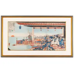 Untitled by Kuniyoshi Utagawa, circa 1842, woodblock triptych, sold Jan 2025