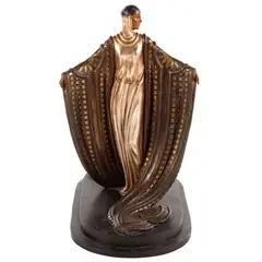 Untitled by Erté, bronze figure on marble base, sold Jan 2025