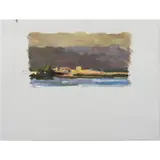 Emeryville Shoreline," circa by Tim Curran, gouache on paper, sold Feb 2024