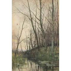 Winter Stream by Théophile de Bock, watercolor, sold Feb 2024