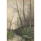 Winter Stream by Théophile de Bock, watercolor, sold Feb 2024