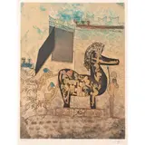 Hom Mere IV by Roberto Matta, 1974, etching, sold Feb 2024