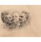 Portrait of Henri Becque by Auguste Rodin, 1893, drypoint on laid paper, sold Feb 2024