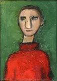 Portrait 3 by Amanda Blokker, oil on canvas mounted on board, sold Mar 2026