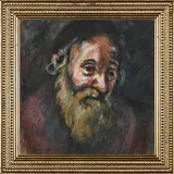 Portrait of a Elderly Man by Brian Shear, oil on canvas mounted on board, sold Mar 2026