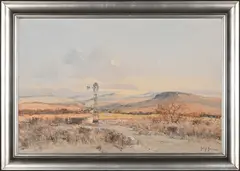 Wind Pump in an Extensive Landscape by Gerrit Roon, oil on canvas mounted on board, sold Mar 2026