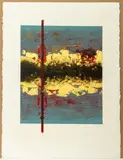 Abstract Composition by Russell Baker, Lithograph in Colors, sold May 2025