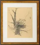 Thorn Apple Tree by Leonard Baskin, 1961, Etching on Wove Paper, sold May 2025