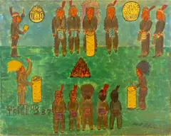 Kickapoo Tribe 237 by Albert Hoffman, Watercolor and Ink on Panel, sold May 2025