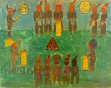 Kickapoo Tribe 237 by Albert Hoffman, Watercolor and Ink on Panel, sold May 2025