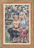 Comrades by Philip Evergood, 1945, Oil on Canvas, sold May 2025