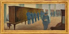 Final Sweep by Arnold Friedman, 1935, Oil on Wood Panel, sold May 2025
