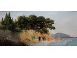 Italienische Küstenlandschaft by Gustav Wentzel, oil on canvas, offered Dec 2015