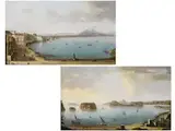 Neapel, Pozzuoli Golf mit Ischia Insel und Capo di Miseno by Antonio Joli, oil on canvas, sold Sep 2024