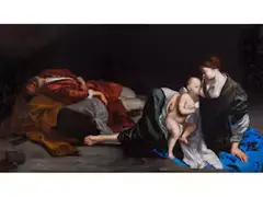 Ruhe auf der Flucht Nach Ägypten by Orazio Gentileschi, oil on canvas, offered Dec 2025