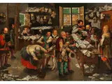 Der Bauernadvokat by Pieter Brueghel d. J., oil on panel, sold Jun 2021
