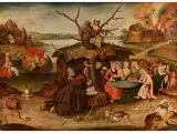 Versuchung des Heiligen Antonius by Pieter Brueghel der Jüngere, oil on panel, sold Jul 2015