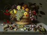 J., 1609 – 1645 Früchtestillleben mit Muscheln und Insekten by Ambrosius Bosschaert d. J., oil on panel, offered Sep 2019