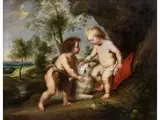 Jesus und Johannes in Jugendlichem Alter by Peter Paul Rubens, oil on canvas, offered Jun 2024