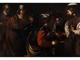 Verleugnung des Petrus by Bartolomeo Manfredi, oil on canvas, sold Mar 2026