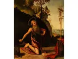 San Girolamo Penitente - der Heilige Hieronymus als Büsser by Andrea Previtali, oil on panel, offered Mar 2015