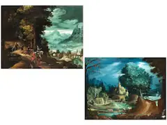 Baumlandschaft in Gewitterstimmung by Paul Bril, oil on canvas, sold Dec 2025