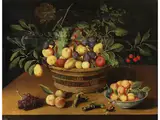 Stillleben mit Obstkorb by Jacob van Hulsdonck, oil on panel, sold Jun 2024