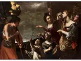 Rückkehr des David mit dem Haupt des Goliath by Antiveduto Grammatica, oil on canvas, sold Jun 2024