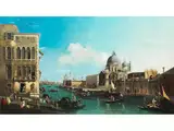 Venedig, Blick vom Campo Santa Maria Zobenigo Über den Canal Grande auf die Kirche Santa Maria Della Salute by William James, oil on canvas, sold Mar 2025